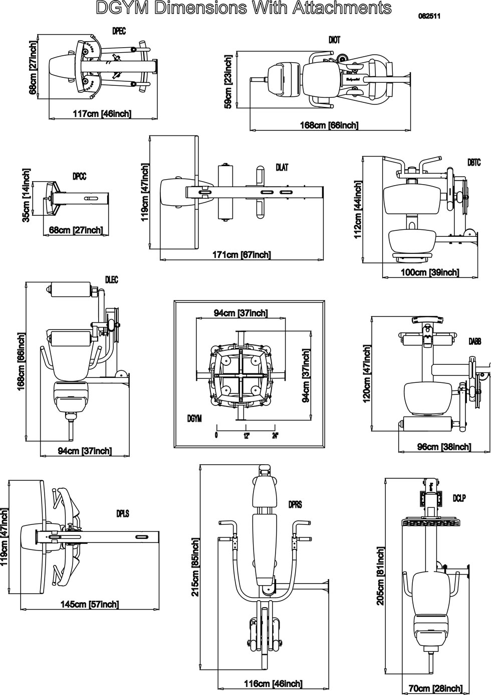 Body-Solid DGYM 綜合訓練器選配附件訓練圖