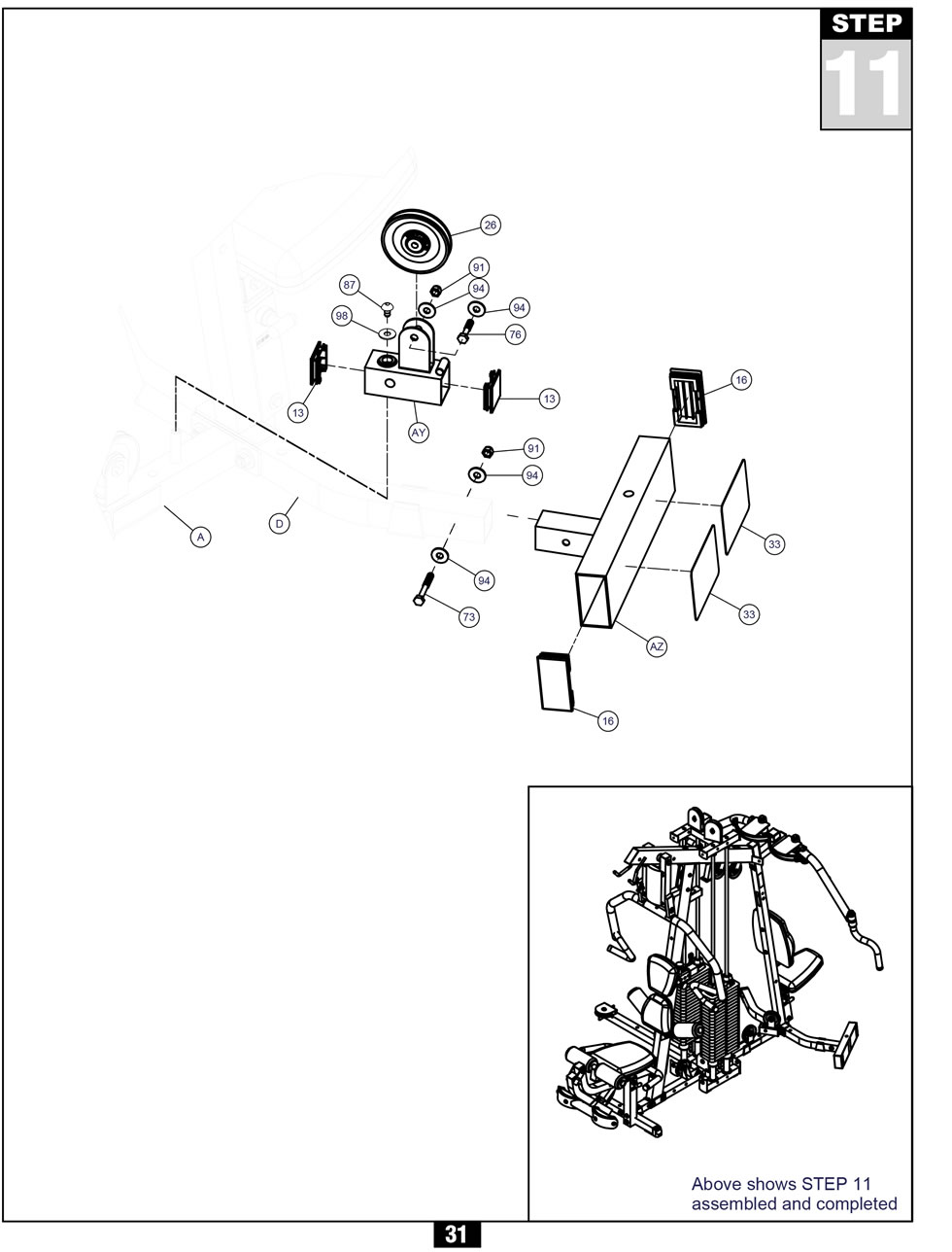 Body-Solid G9S 綜合訓練器安裝步驟