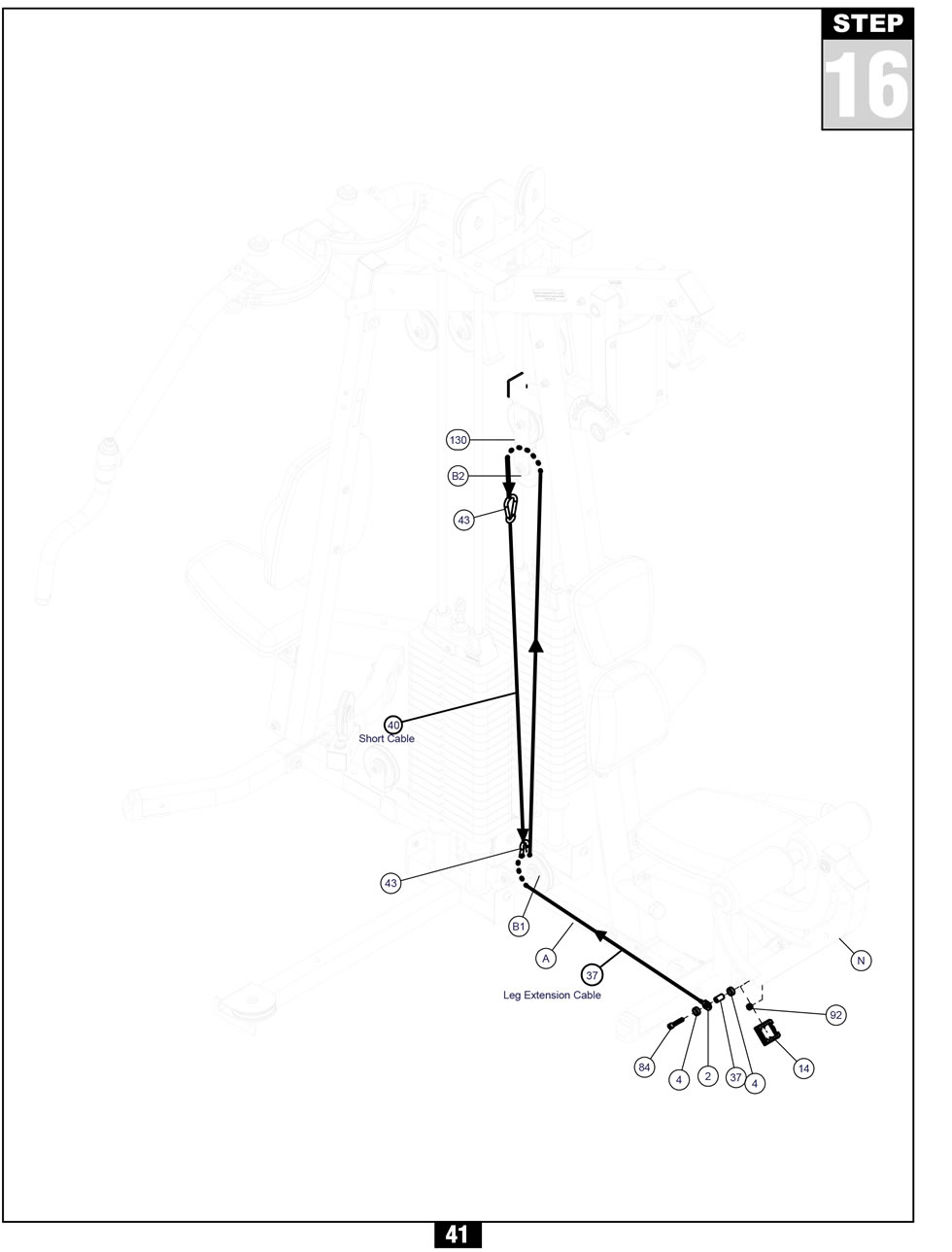 Body-Solid G9S 綜合訓(xùn)練器穿線步驟-穿線圖