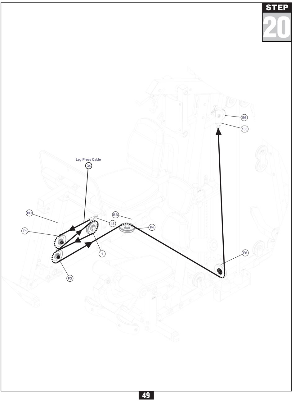 Body-Solid G9S 綜合訓(xùn)練器穿線步驟-穿線圖