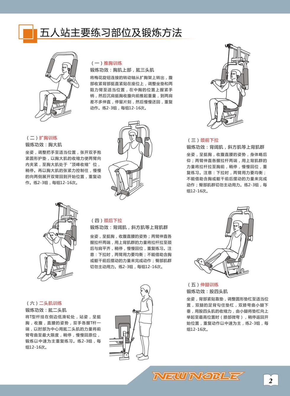 新貴族 XG-7205B 綜合訓(xùn)練器安裝步驟及使用說(shuō)明